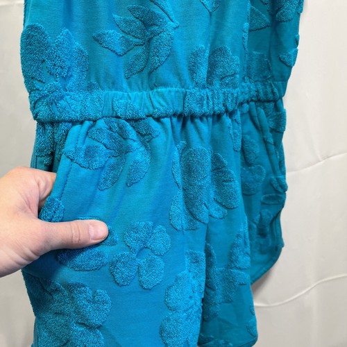 Girls Swimsuit Cover Up Size 8 Terrycloth Summer Romper Blue With Pockets - Picture 8 of 16