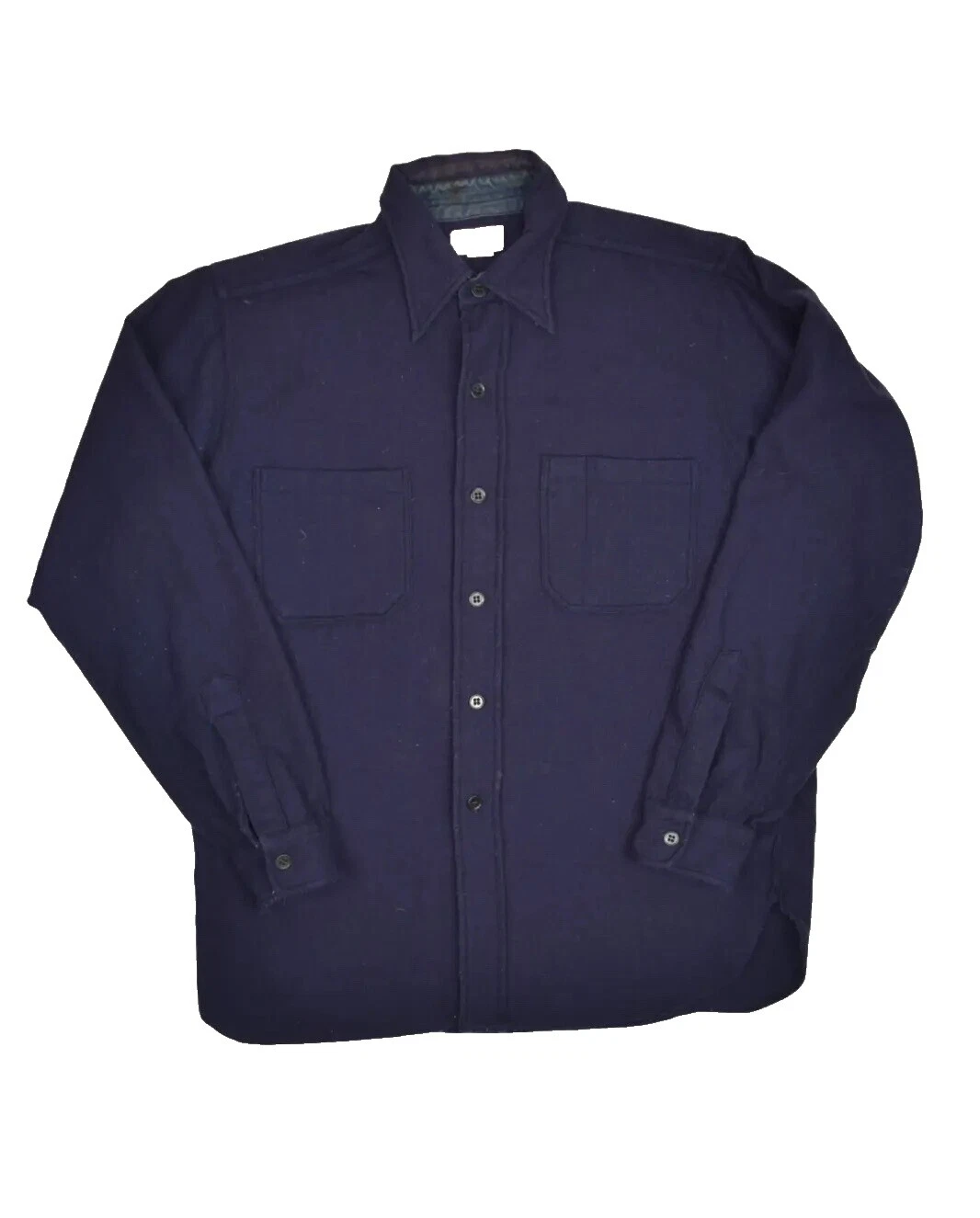 Mistura de lã casual de botões na frente Vintage camisas casuais para Homens