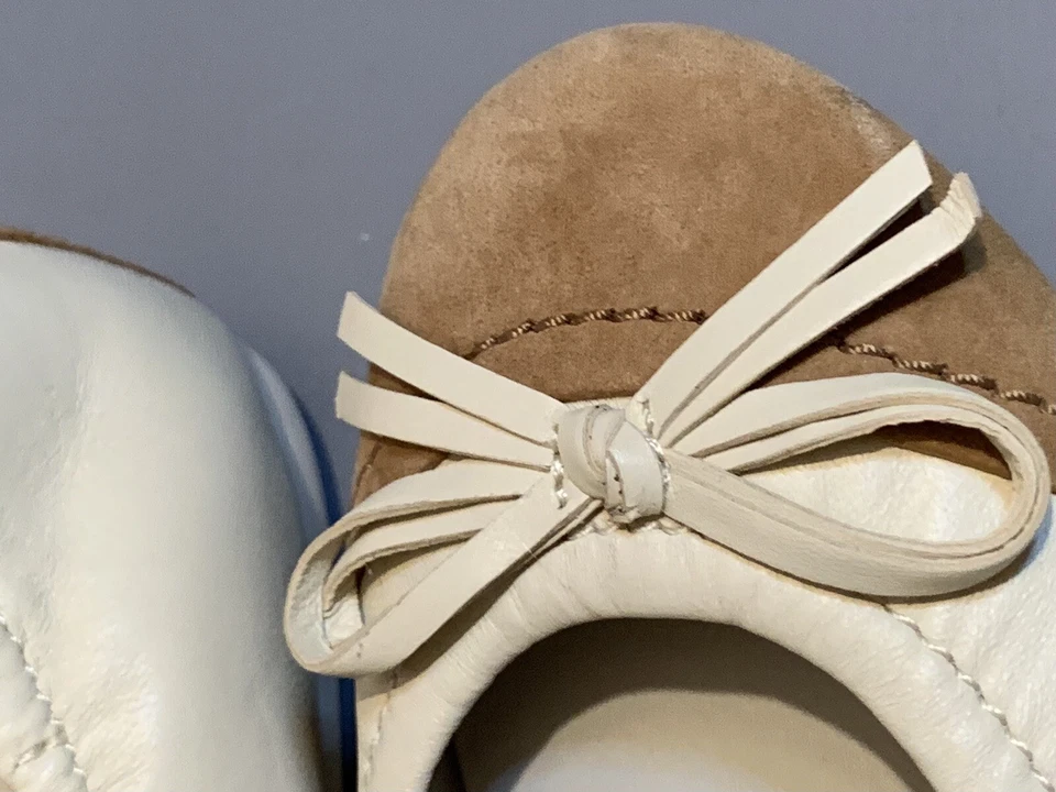 Tignanello TGNIMBLE Ballet Pisos Cuero Gamuza Blanco Talla 5-1/2 M Foto 3 de 4