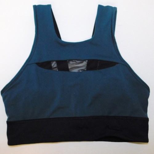 Lululemon Run For Days Sports Bra 4 Submarine and Black Nulux w/ Mesh Cut Out - Picture 7 of 10