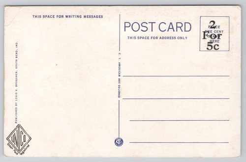 Postkarte um 1920 Indiana Notre Dame University Reflexion - Bild 2 von 3