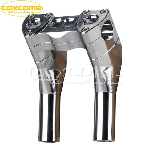 Chrome 1-1/2" Pullback Style Handlebar Riser Kit For Harley Softail Touring Dyna - Picture 6 of 9