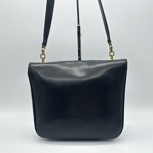 Vintage GUCCI Schultertasche ineinandergreifend Sherry Line schwarz Leder authentisch - Bild 5 von 24