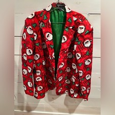 Suitmeister Festive Red Santa Blazer and pants set, size 46-48, EUC, Christmas