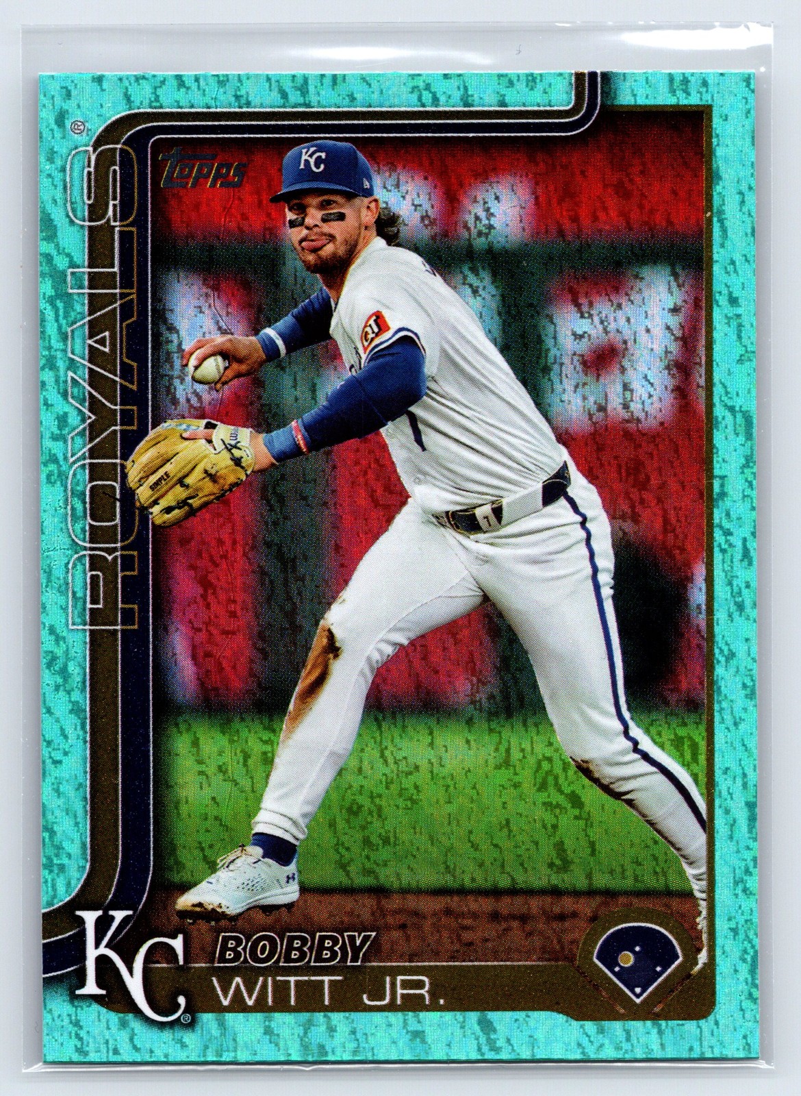 2025 Topps #100 Bobby Witt Jr. Aqua Holo Foil
