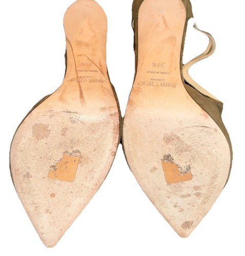 Jimmy Choo Lancer 85 Olive Suede Pump |EU 37.5 US 7.5 |3.5” Stiletto| MSRP $795 - Picture 12 of 13