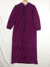 Vintage Oscar De La Renta Robe House Dress Womens Medium Pockets Half Zip USA