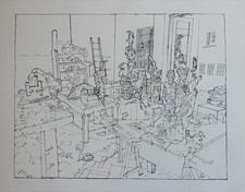 EDUARDO PAOLOZZI RA "The Sculptor's Studio" LITHOGRAPH Blindstamp Provenance
