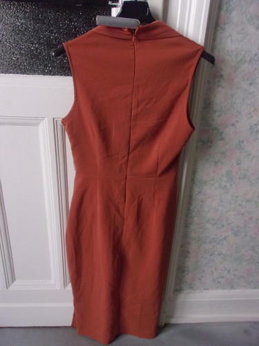 Figurbetonendes ETUI KLEID von ASOS - Gr. 36 - Kupferbraun - Wickeloptik - Bild 11 von 19