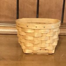 Vintage Longaberger Mini Wall Hanging Basket 4" x 3" x 3 1/2" signed 2001