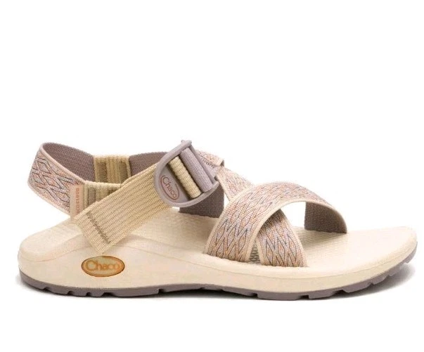 Chaco Mega Z/Cloud Wide-Strap Cushioned Sandal Khaki Geometric Pattern Buckle