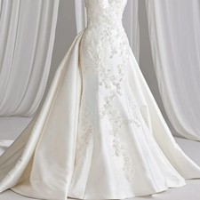 Satin Bridal Detachable Overskirt Removable Long Train for Bridal Dresses