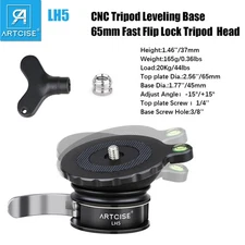 CNC Tripod Leveling Base (⌀65Mm) Camera Leveler, Bubble Level Aluminum Adjust