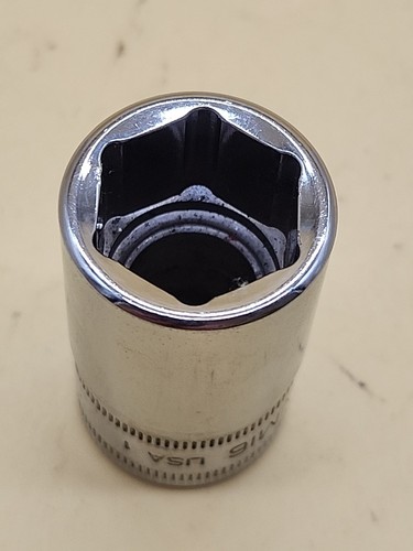 Snap- On Tools 1/2" Dr 16mm Metric Shallow Chrome 6 Point Socket TWM16 USA  - Picture 4 of 4
