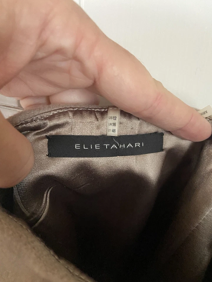 Minifalda de lana Elite Tamari talla 12 beige Foto 3 de 4