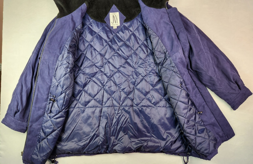 Chaqueta JNY Jones New York Forrada con Capucha Talla L Poliéster Busto 44 Largo 32 pulgadas - Imagen 6 de 10