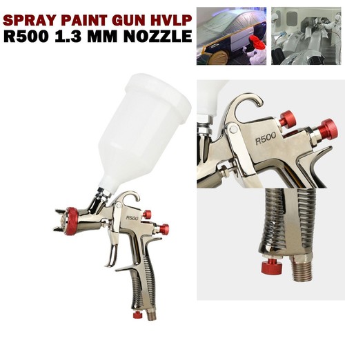 R500 LVLP Car Air Spray Gun Gravity Airbrush Painting Gun Nozzle 1.3mm 600cc Cup - Picture 8 of 14