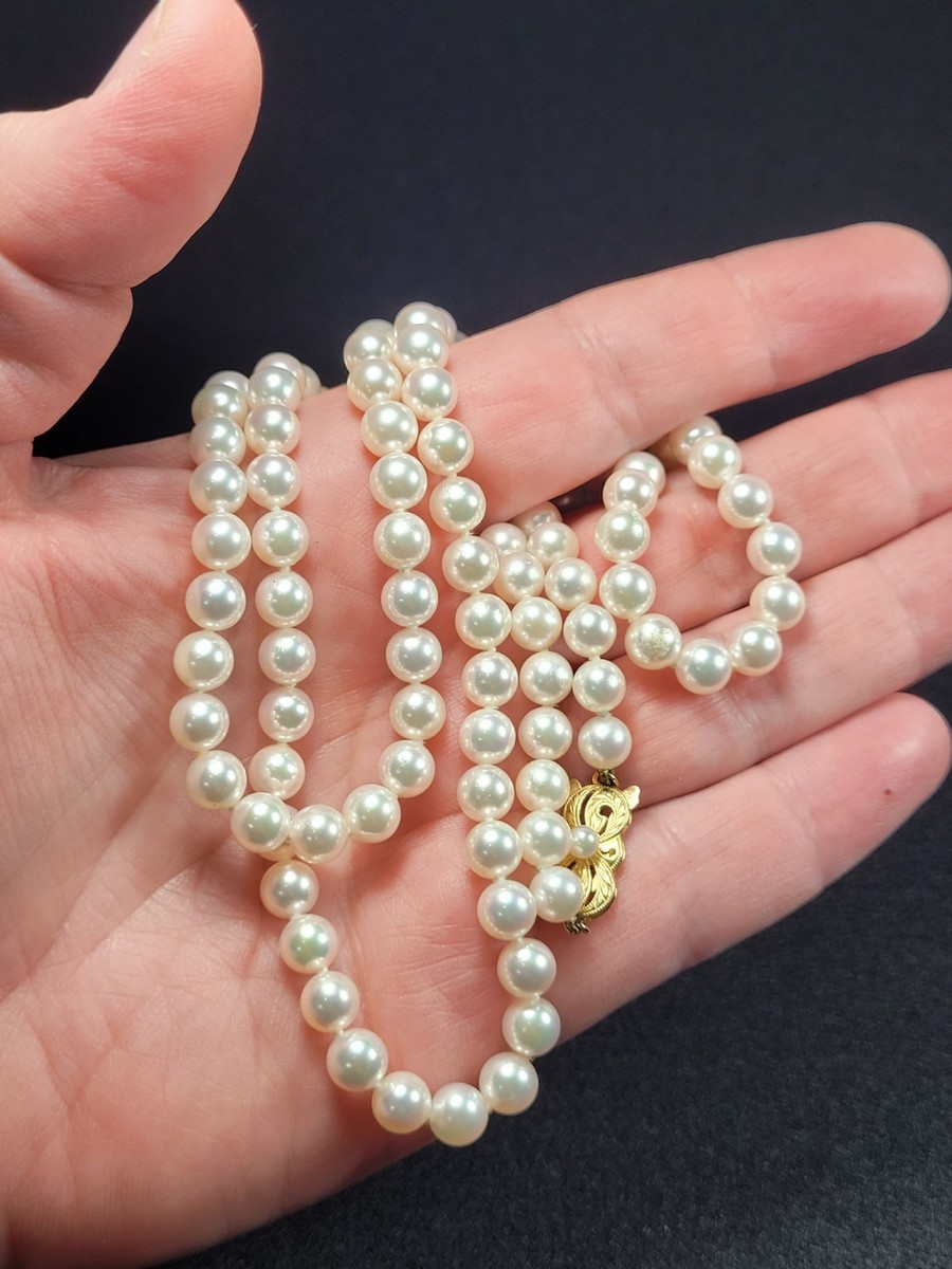 MIKIMOTO 30'' OPERA LENGTH 18K Gold Clasp PEARL NECKLACE MIKIMOTO 30'' OPERA LENGTH 18K Gold Clasp PEARL NECKLACE