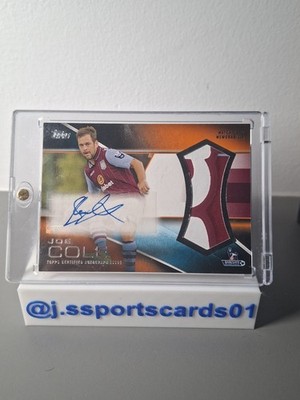Joe Cole Auto Match Worn Patch /11 2014 Topps Premier Gold Astone Villa