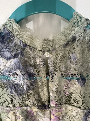 Knitworks Cream And Green Ruched Lace Dress - Picture 3 of 4