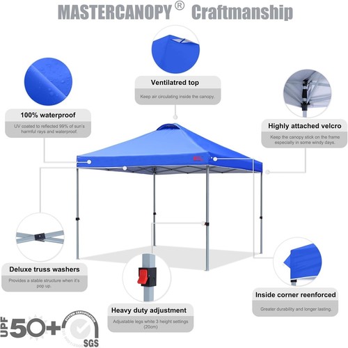 Modern Blue Pop-Up Canopy Tent with Quick Setup - Perfect for Outdoor Events - Picture 6 of 8