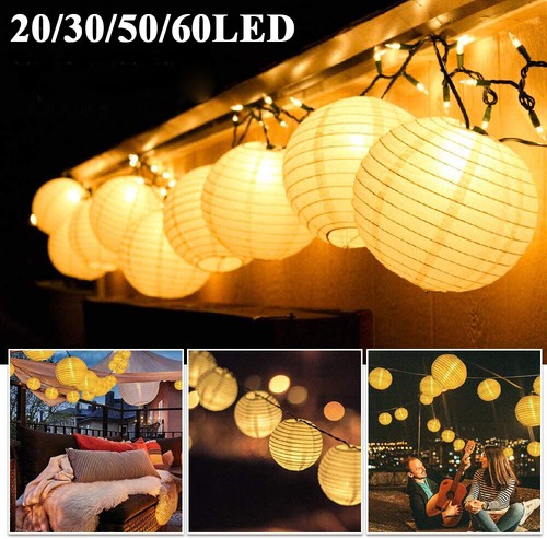 20/30/50/60 LED Lampion Solar Lichterkette Solarbetrieben Party Fest LED Außen - Bild 4 von 25