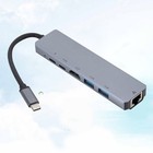  6 In 1 HUB USB 3.1 Type C to Gigabit Ethernet Rj45 Lan Converter PD Charging