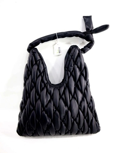 Betsey Johnson XOLINKS Black Shoulder Quilted Faux Leather Preppy Bag