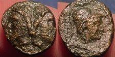 MORTOWN  Mysia Lampsakos 4th-3rd Century BC Janus & Athena in Corinthian Helmet