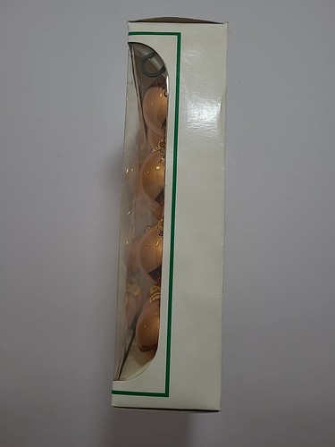Vintage Garden Ridge Christmas Glass Ornaments Gold Balls Metal Cap 2 5/8" Set 9 - Picture 4 of 6