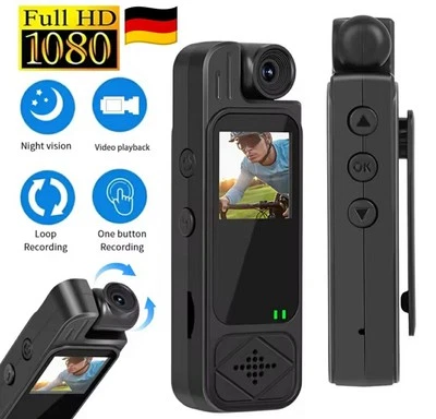 MARKENLOS ✅Full HD Body Kamera Tragbar Outdoor Sport Action Cam Nachtsicht🌌Videorekorder✅