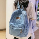 Denim Backpack Women Retro Jeans Daypack Spacious Lightweight Rucksack Travel US