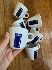 Set of FOUR Espresso IPA Lavazza Italy Collection Porcelain 2oz Blue Ribbon