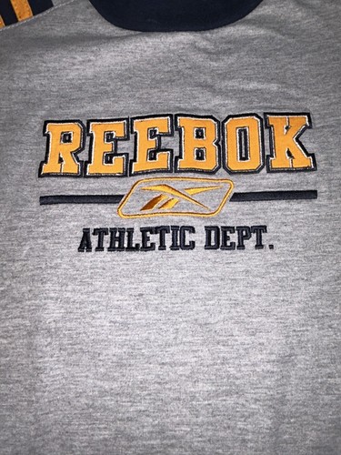 NEW Kid Boy Size 4 REEBOK Athletic Dept T Shirt Gray Logo Top Summer Casual Gift - Picture 2 of 6