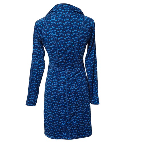 Title Nine Short Golf Dress Small Blue 1/4 Zip Long Sleeve Mini Allover Pattern - Picture 7 of 9