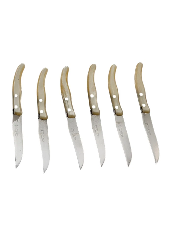 COFFRET 6 COUTEAUX LAGUIOLE CLAUDE DOZORME NACRINE - Photo 4/4