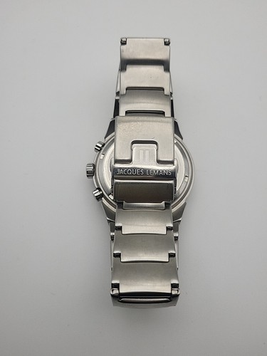 Jacques Lemans Men's Watch 1-1343 Chronograph Gray Dial, Silver Tone - Picture 7 of 8