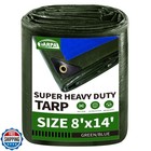 TARPAL 8x14 Tarp Heavy Duty Waterproof Tarp 16mil Thick Tarps wit