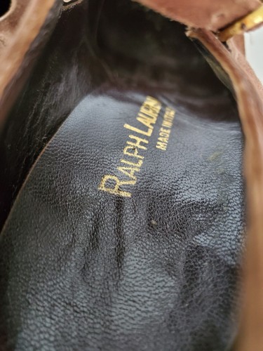 Ralph Lauren Womens Shoes Suede Mary Jane High Heels Italy Pumps Size 8 B Brown - Picture 7 of 12