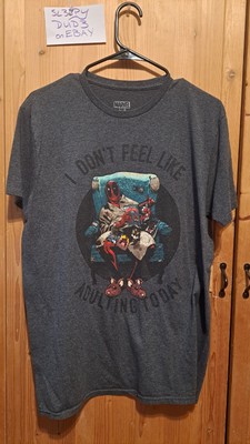 Deadpool ''I Don't Feel Like Adulting Today'' Grey Tee Shirt (Men's Medium)