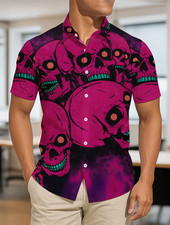 Skull Pattern 3D Print Hawaiian Shirt - Adults  Youth