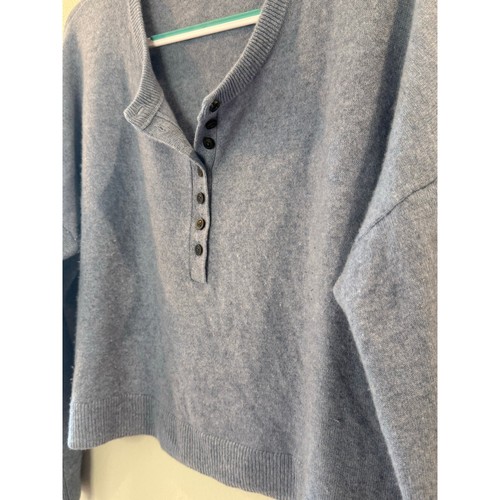 Madewell 100% (Re)sponsible Cashmere Henley Blue Pullover Gr. L Damen - Bild 2 von 7
