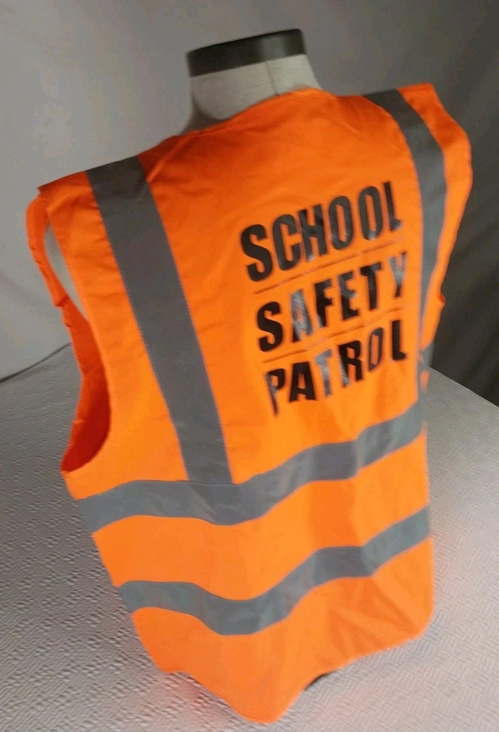 Orange Safety Vest w/ Reflective Strips XL Safety Gear High Visibility Costume image 12