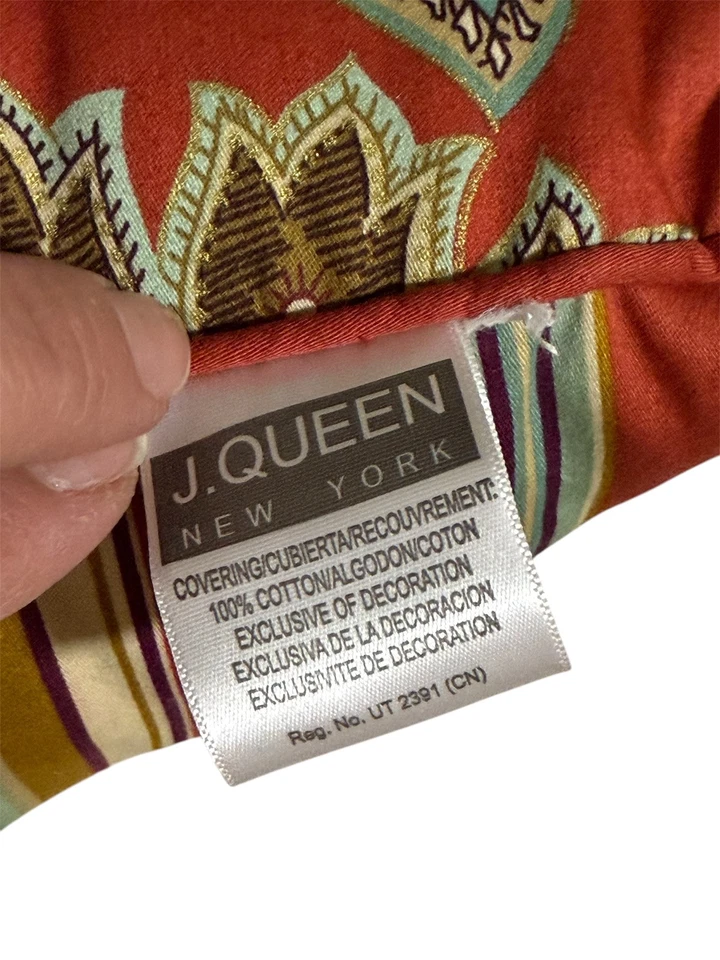 J. Красная квадратная декоративная двусторонняя подушка Queen New York Montecito 16 дюймов - Изображение 3 из 4