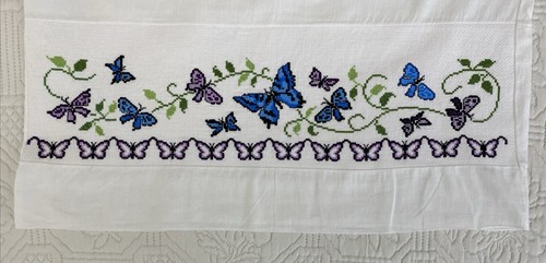 Par de Fundas de Almohada de Algodón Vintage Bordadas Mariposa Punto de Cruz 70x45cm - Imagen 17 de 24