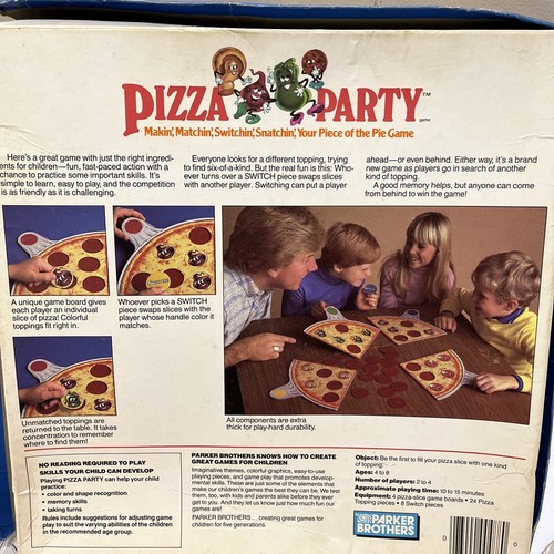 VINTAGE 1987 PIZZA PARTY GIOCO DA TAVOLO PARKER BROTHERS INCOMPLETO HTF RARO - Foto 7 di 7