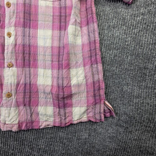 Tommy Bahama Silk Camp Shirt Mens L Pink Plaid Weave Short Sleeve Preppy Casual - Picture 4 of 8