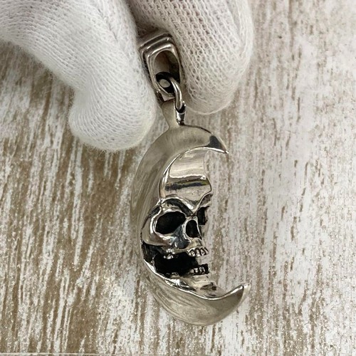 CRAZY PIG Skull in the Moon Colgante Top Plata - Imagen 7 de 7