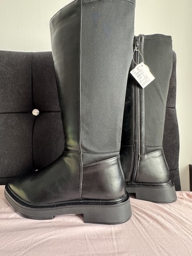 Simply Be Perry Stretch Back  Knee High Boots Wide Fit Size 6 Brand New With Tag