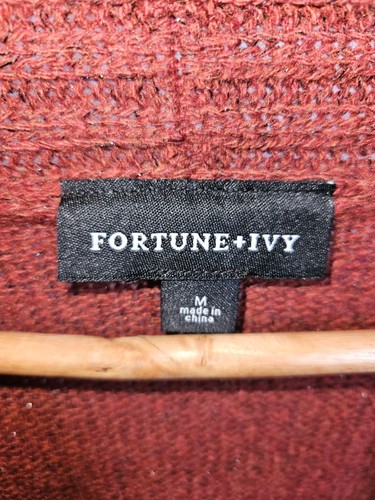 Fortune+Ivy Raiden Metallic Button Detail Open Cardigan Sweater Women M - Picture 7 of 9